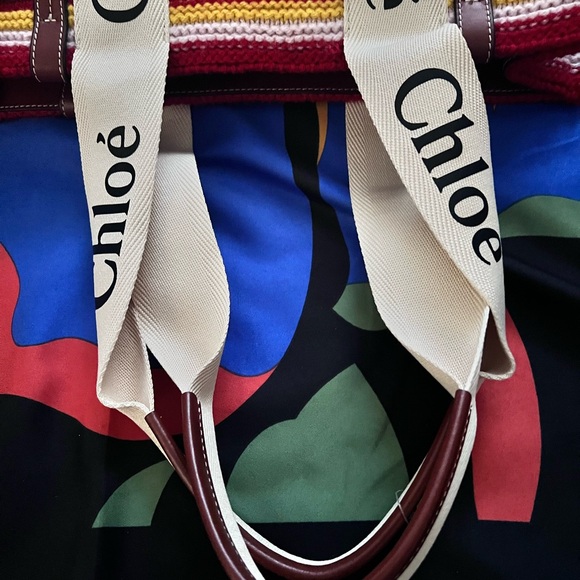 Rare Chloe Medium Woody Stripe Recycled Cashmere Blend Tote Brand New With Tag - Picture 7 of 8